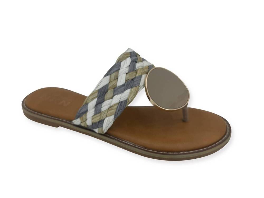 NEW NEKANE NKN women's moldavita thong sandal in grey